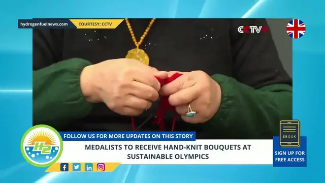 Video thumbnail for Medalists to receive hand-knit bouquets at sustainable Olympics