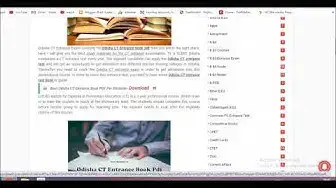 'Video thumbnail for Odisha CT Entrance Guide Book PDF (D.el.ed Entrance Guide)'