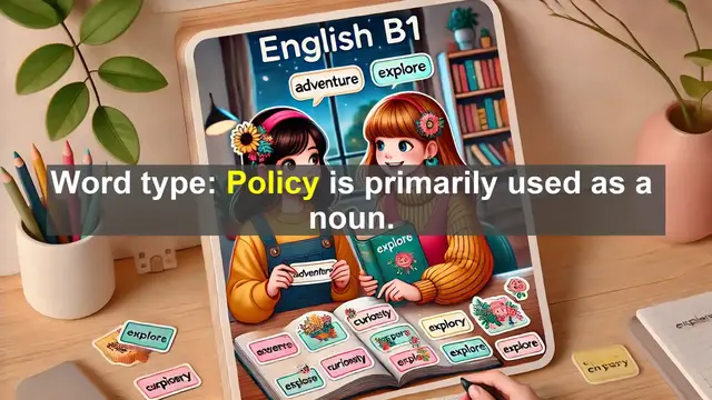 Video thumbnail for 2500 Must Know CEFR B1 Vocabulary - Understanding 'Policy': Its Meaning and Importance in Business and Government