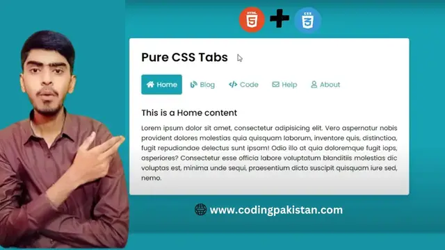 Video thumbnail for How to make Tabs Design Using HTML & CSS - @codingpakistan @CodeWithHarry - CSS Design.