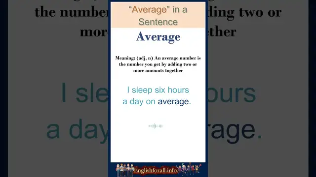 Video thumbnail for Average meaning | Average in a Sentence | Most common words in English #shorts