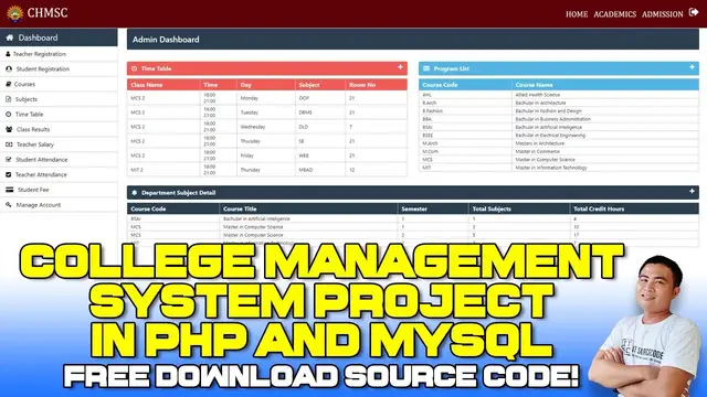 Video thumbnail for College Management System Project In PHP and MySQL Source Code (Free Download)