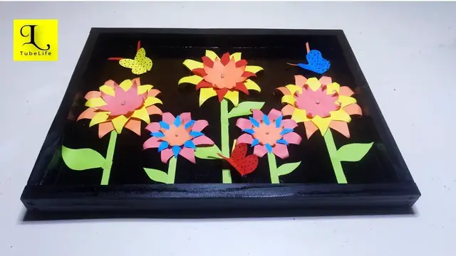 Video thumbnail for DIY paper flower wall mat | origami craft ideas