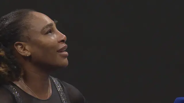 Video thumbnail for Serena Williams' on-court interview after loss to Ajla Tomljanovic at the 2022 US Open
