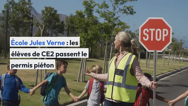 Video thumbnail for Ploërmel. École Jules Verne : les élèves de CE2 passent le permis piéton