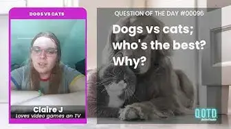 Video thumbnail for Dogs vs cats? Cats pretty much all the time.