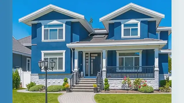 Video thumbnail for Single Story House Sky Blue Colour House Outside