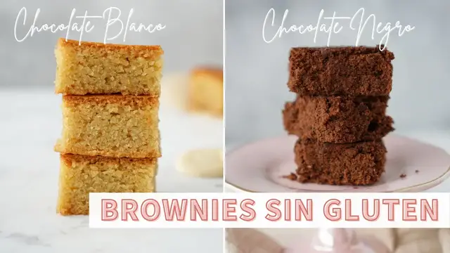 Video thumbnail for Brownies de chocolate blanco + Brownies Veganos de chocolate negro