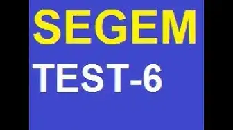 Video thumbnail for Segem Test 6 Segem Çıkmış Sorular