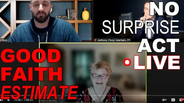 Video thumbnail for Good Faith Estimate and No Surprise Act with Nancy Beckley PT, OT, SLP 2022