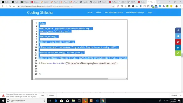 Video thumbnail for Login with Google Account using PHP Full Source Code