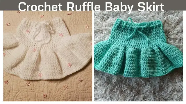 Video thumbnail for How to Crochet Simple and Cute Baby Ruffle Skirt (written pattern included)