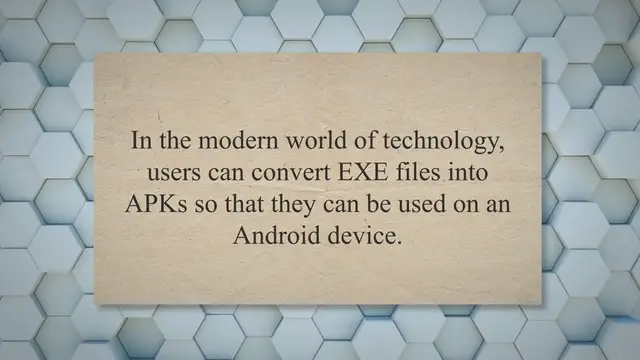 Video thumbnail for Converting EXE to APK: A Step-by-Step Guide for Android and PC (2023)