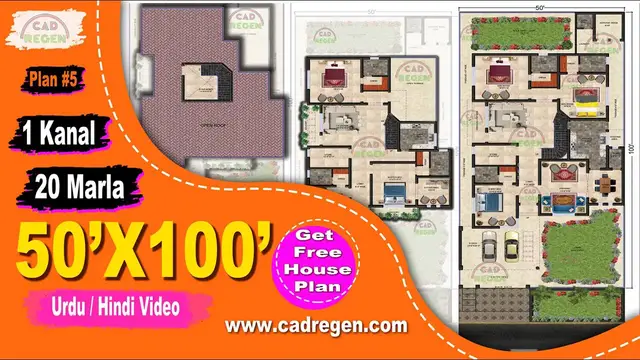 'Video thumbnail for 50X100 House Plan | 20 Marla House Plan | 1Kanal [ plan #5 ]'
