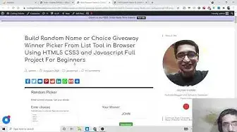 Video thumbnail for Build Random Name or Choice Giveaway Winner Picker From List Tool in Browser Using HTML & Javascript