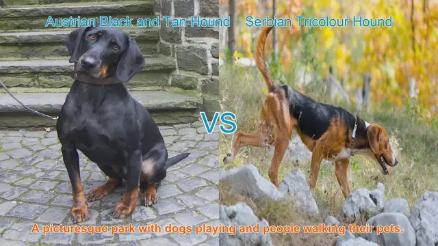 Video thumbnail for Comparing Austrian Black and Tan Hound vs. Serbian Tricolour Hound