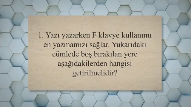 Video thumbnail for Klavye Kullanımına Giriş 2022 Vize Soruları