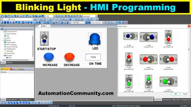 Video thumbnail for PLC HMI Programming and Simulation of Blinking Light Logic