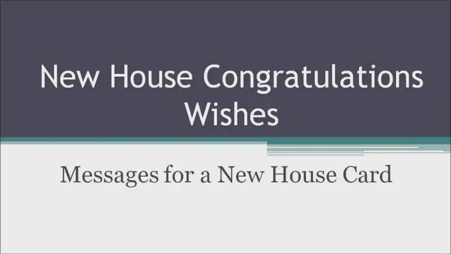 'Video thumbnail for New House Congratulations Messages: What to Write in a Card'