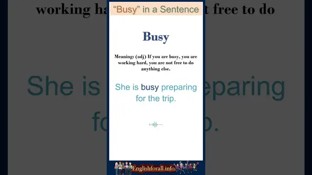 Video thumbnail for Busy meaning | Busy in a Sentence | Most common words in English #shorts