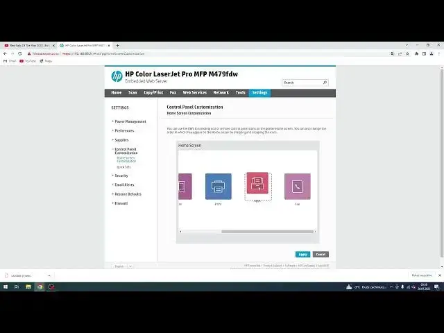 Video thumbnail for How to set up home screeen menu on Hp Color LaserJet Pro / Organize Hp Color LaserJet Pro menu