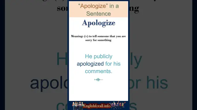 Video thumbnail for Apologize Meaning | Apologize in a Sentence | Most common words in English #shorts