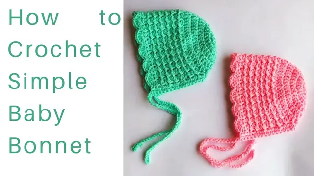 'Video thumbnail for How to Crochet Simple Baby Bonnet'