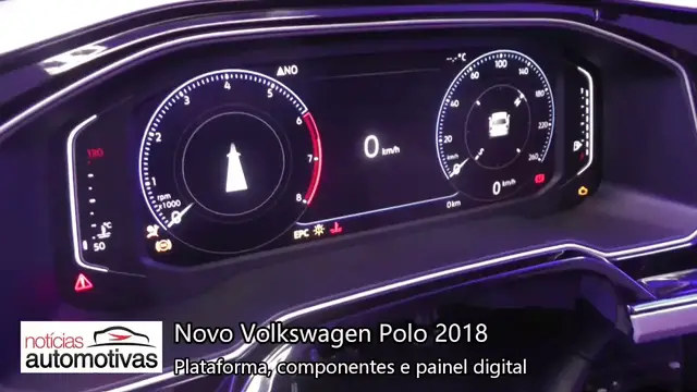 'Video thumbnail for Novo Polo 2018 - Painel digital e componentes - NoticiasAutomotivas.com.br'