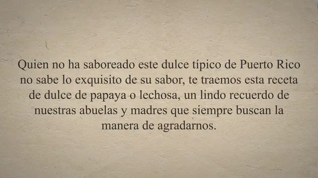 Video thumbnail for Receta 【Dulce de lechosa o papaya】 Puertorriqueña