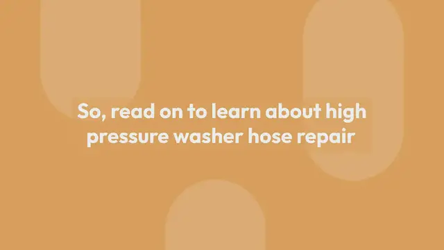 Video thumbnail for Pressure washer hose repair easy what to do guide