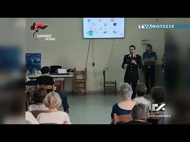 Video thumbnail for Bronte. I Carabinieri incontrano gli anziani per metterli in guardia dalle truffe.