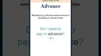 Video thumbnail for Advance Meaning | Advance in a Sentence | Most common words in English #shorts