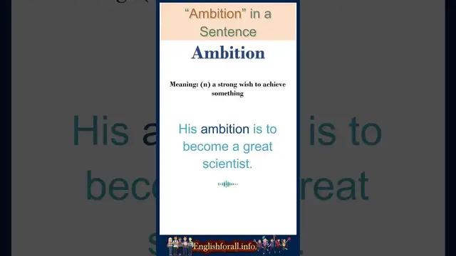 Video thumbnail for Ambition meaning | ambition in a Sentence | Most common words in English #shorts