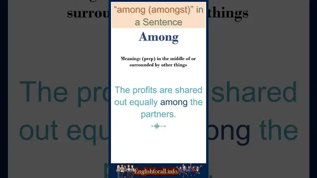 Video thumbnail for Among meaning | Among in a Sentence | Most common words in English #shorts