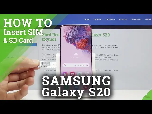 'Video thumbnail for How to Insert Nano SIM and Micro SD Card SAMSUNG Galaxy S20'