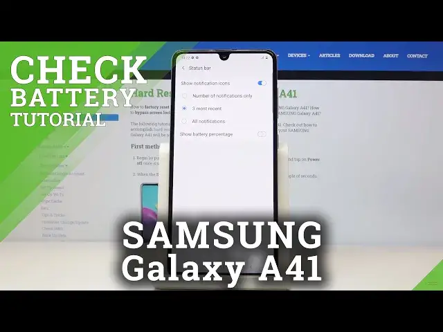 'Video thumbnail for How to Check Battery Information in SAMSUNG Galaxy A41 – Show Battery Percentage'