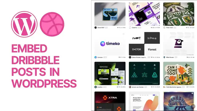 Video thumbnail for How To Embed Dribbble Posts and Shots in WordPress For Free_ Without Plugins)