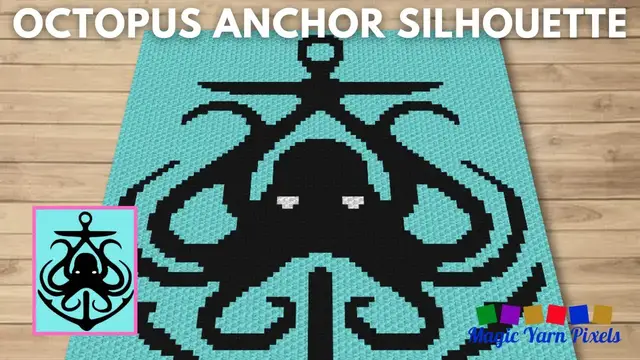 Video thumbnail for FREE GRAPH Octopus Anchor Silhouette C2C & Tapestry Crochet Pattern | Magic Yarn Pixels
