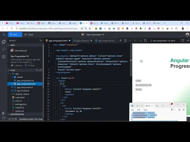 Video thumbnail for Angular ngx-progressbar Example to Build Loading Animated Spinner & Progressbar in Browser Using TS