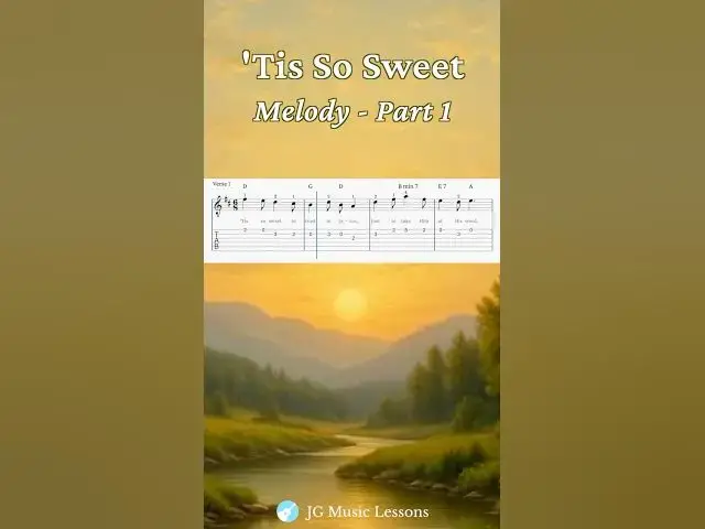 'Video thumbnail for 'Tis So Sweet to Trust in Jesus - guitar tabs melody - part 1 🎸'