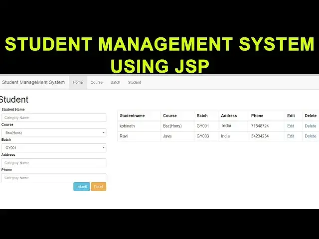 Video thumbnail for Student Management System using Jsp