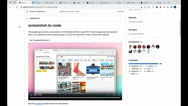 Video thumbnail for GPT-4-Vision Convert Screenshots to Code Instantly