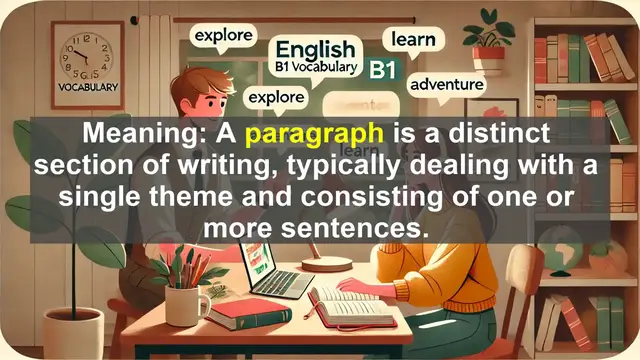 Video thumbnail for 2500 Must Know CEFR B1 Vocabulary - Mastering Paragraphs: Key to B1 English Writing