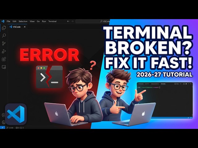 Video thumbnail for How to Fix & Solve VSCode Terminal Not Working & Opening Full Tutorial in 2026-27