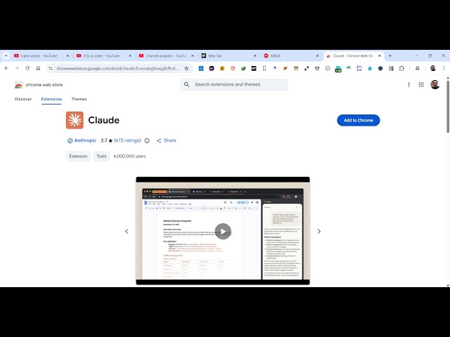 Video thumbnail for Claude’s New Chrome Extension: The Secret Weapon Everyone Should be Using