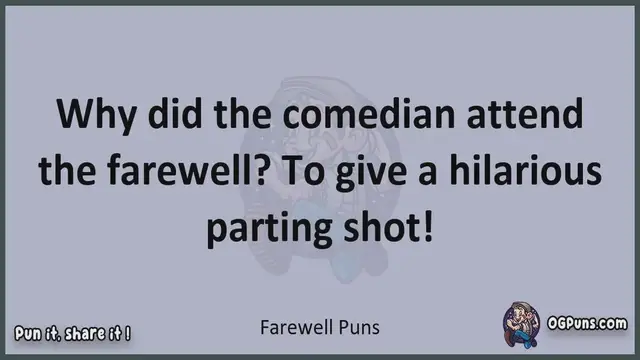 Video thumbnail for Farewell - Jokes, Puns, Wordplays, and Laughter