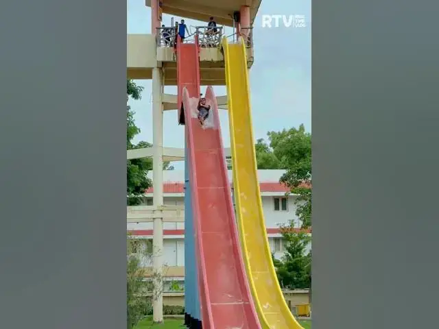 Video thumbnail for 90 Degree Ride 😱 DARE DEVIL DROP - #waterpark #shorts #trending