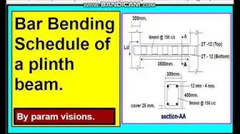 Video thumbnail for How to calculate & prepare the bar bending schedule ( BBS ) of a plinth beam?