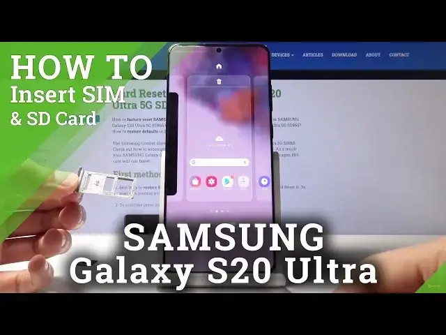 'Video thumbnail for How to Insert Nano SIM Card on SAMSUNG Galaxy S20 Ultra - Install Micro SD Card'