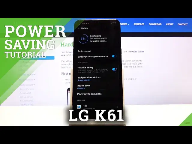 'Video thumbnail for How to Enable Power Saving Mode in LG K61 - Save Battery'